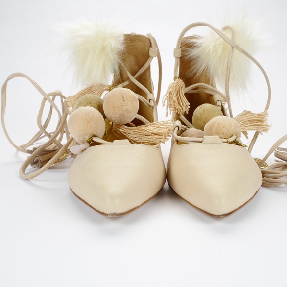 Alameda Turquesa Degas Pom Pom Flats - Size 36 - Picture 2 of 13